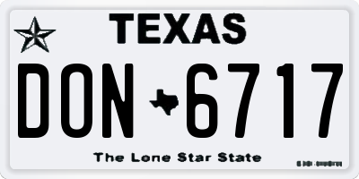 TX license plate DON6717