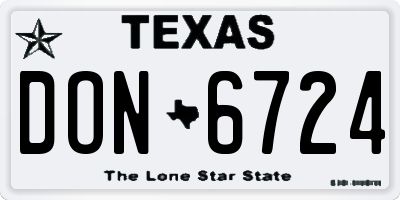 TX license plate DON6724