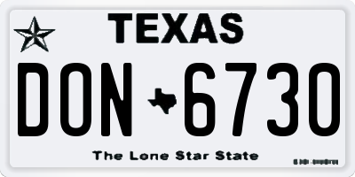 TX license plate DON6730