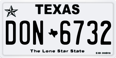 TX license plate DON6732