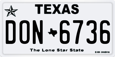 TX license plate DON6736