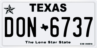 TX license plate DON6737