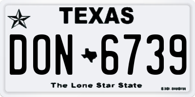TX license plate DON6739