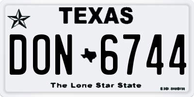 TX license plate DON6744