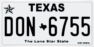 TX license plate DON6755