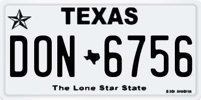 TX license plate DON6756