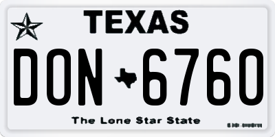 TX license plate DON6760
