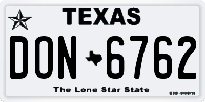 TX license plate DON6762