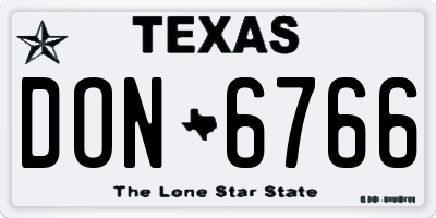 TX license plate DON6766