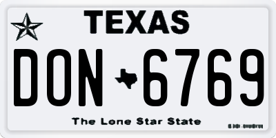 TX license plate DON6769