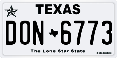 TX license plate DON6773