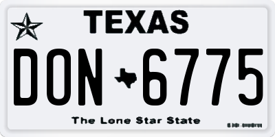 TX license plate DON6775