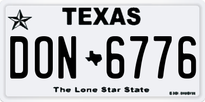 TX license plate DON6776