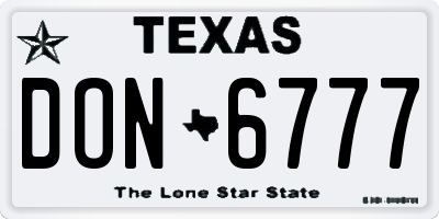 TX license plate DON6777