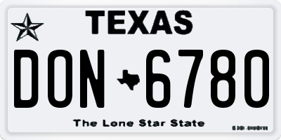 TX license plate DON6780