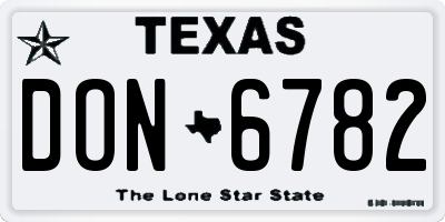 TX license plate DON6782