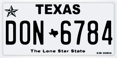 TX license plate DON6784