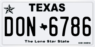 TX license plate DON6786