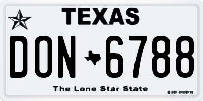 TX license plate DON6788