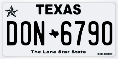 TX license plate DON6790