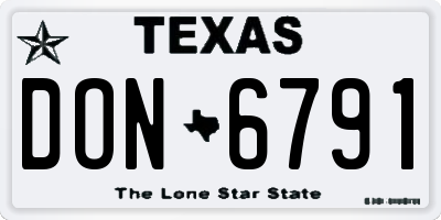 TX license plate DON6791