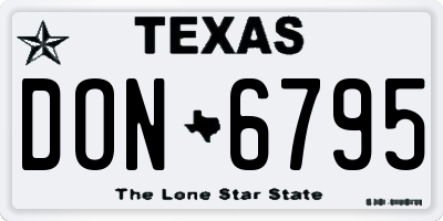 TX license plate DON6795