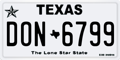 TX license plate DON6799