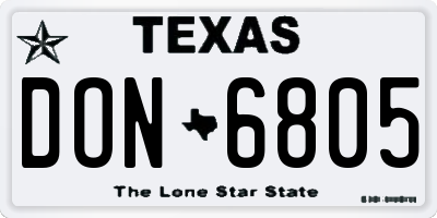 TX license plate DON6805