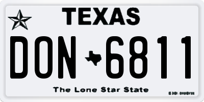TX license plate DON6811