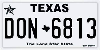 TX license plate DON6813