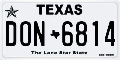 TX license plate DON6814