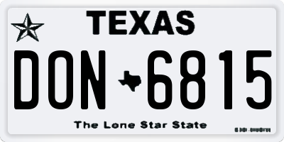 TX license plate DON6815