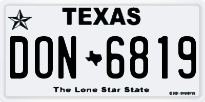 TX license plate DON6819