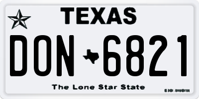 TX license plate DON6821