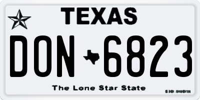 TX license plate DON6823