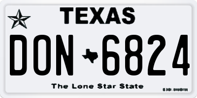 TX license plate DON6824