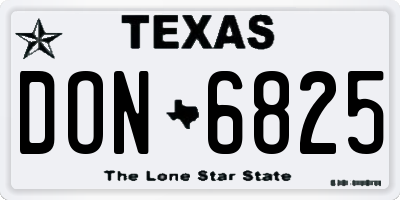 TX license plate DON6825