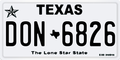 TX license plate DON6826