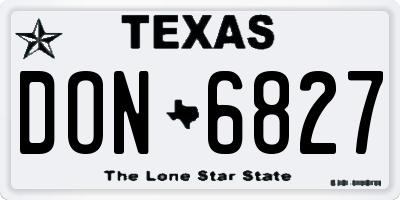 TX license plate DON6827