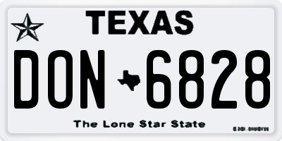 TX license plate DON6828