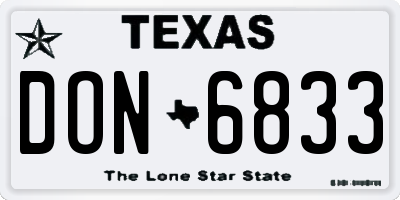 TX license plate DON6833