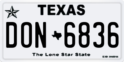 TX license plate DON6836