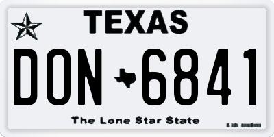 TX license plate DON6841