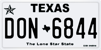 TX license plate DON6844
