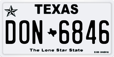 TX license plate DON6846