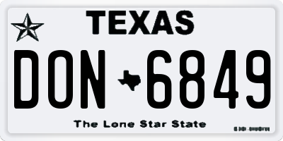 TX license plate DON6849