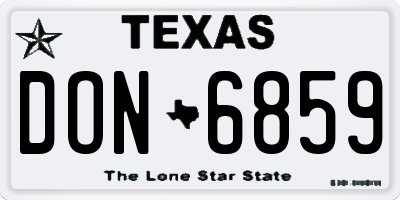 TX license plate DON6859