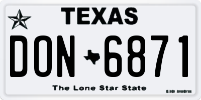 TX license plate DON6871