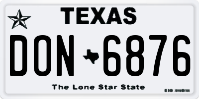 TX license plate DON6876