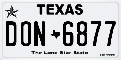 TX license plate DON6877